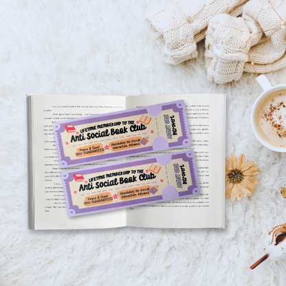 Anti Social Book Club, Ticket Bookmark