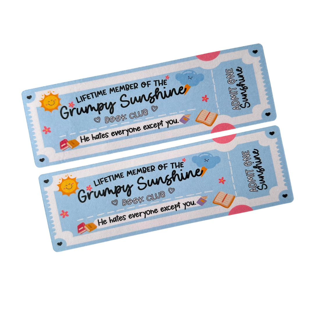 Ticket Style, Grumpy Sunshine Bookmark