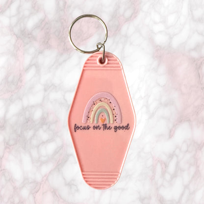 Pastel Rainbow Motel Keychain