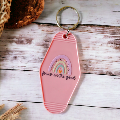 Pastel Rainbow Motel Keychain